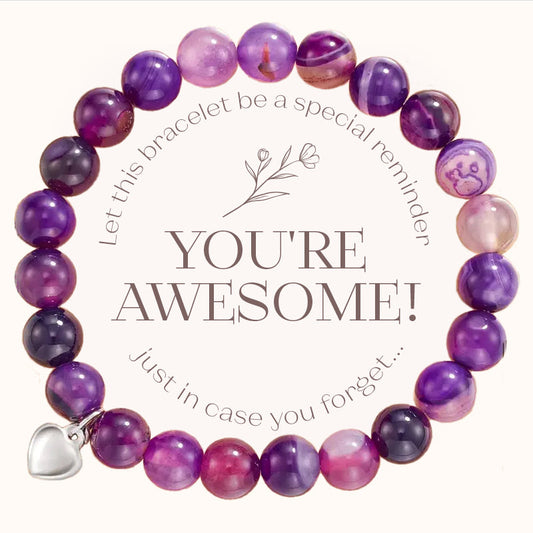 Reminder: You're Awesome Stone Bracelet in 925 Sterling Silver — Vanny Jewels