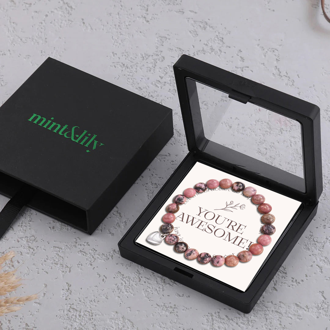 Reminder: You're Awesome Stone Bracelet, in its gift packaging