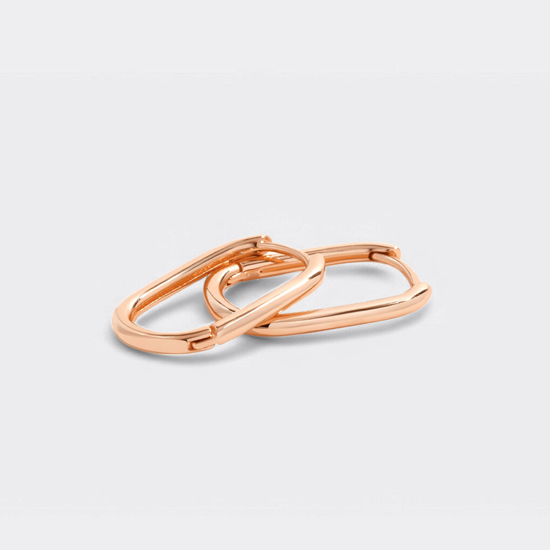 Retro Box Huggie Hoop Earrings, in its gift packaging