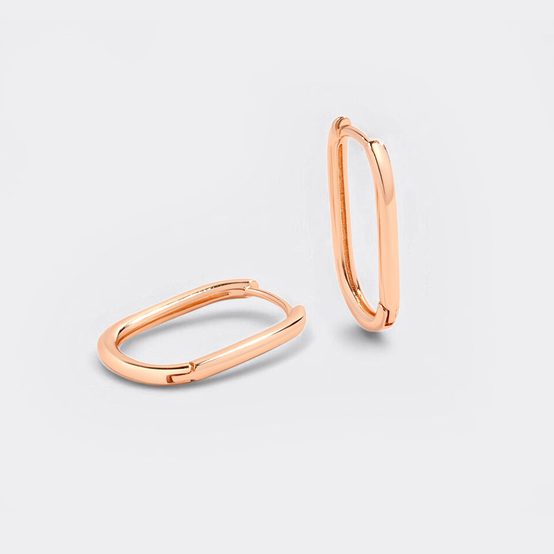 Retro Box Huggie Hoop Earrings, in its gift packaging