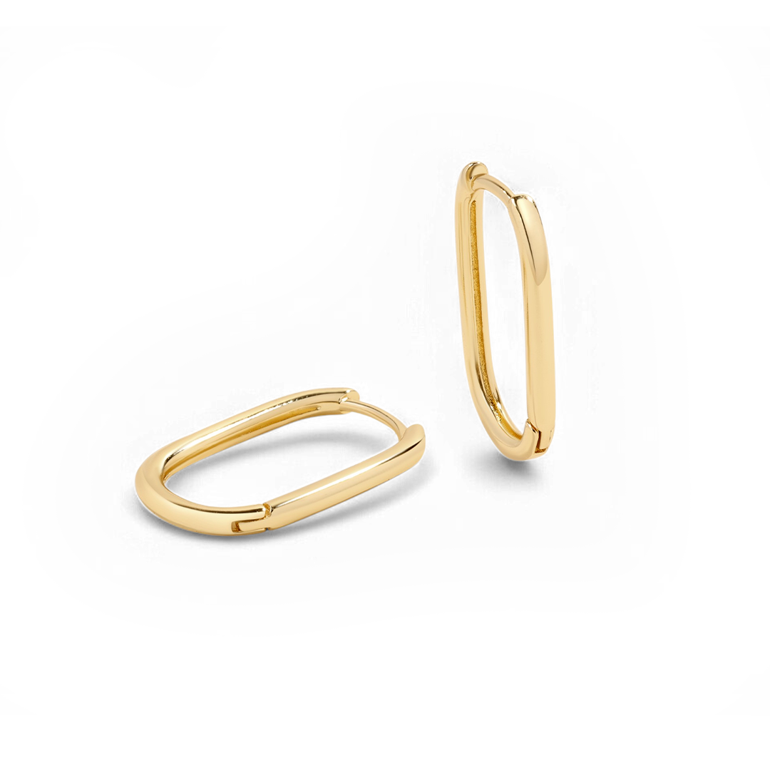 Retro Box Huggie Hoop Earrings — Vanny Jewels