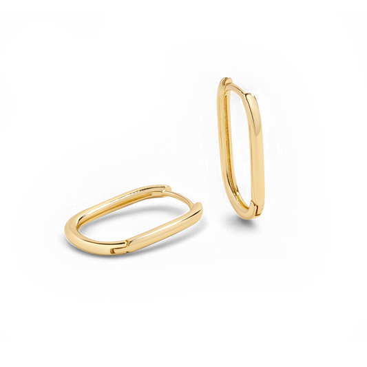 Retro Box Huggie Hoop Earrings — Vanny Jewels