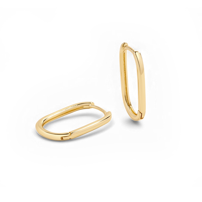 Retro Box Huggie Hoop Earrings — Vanny Jewels