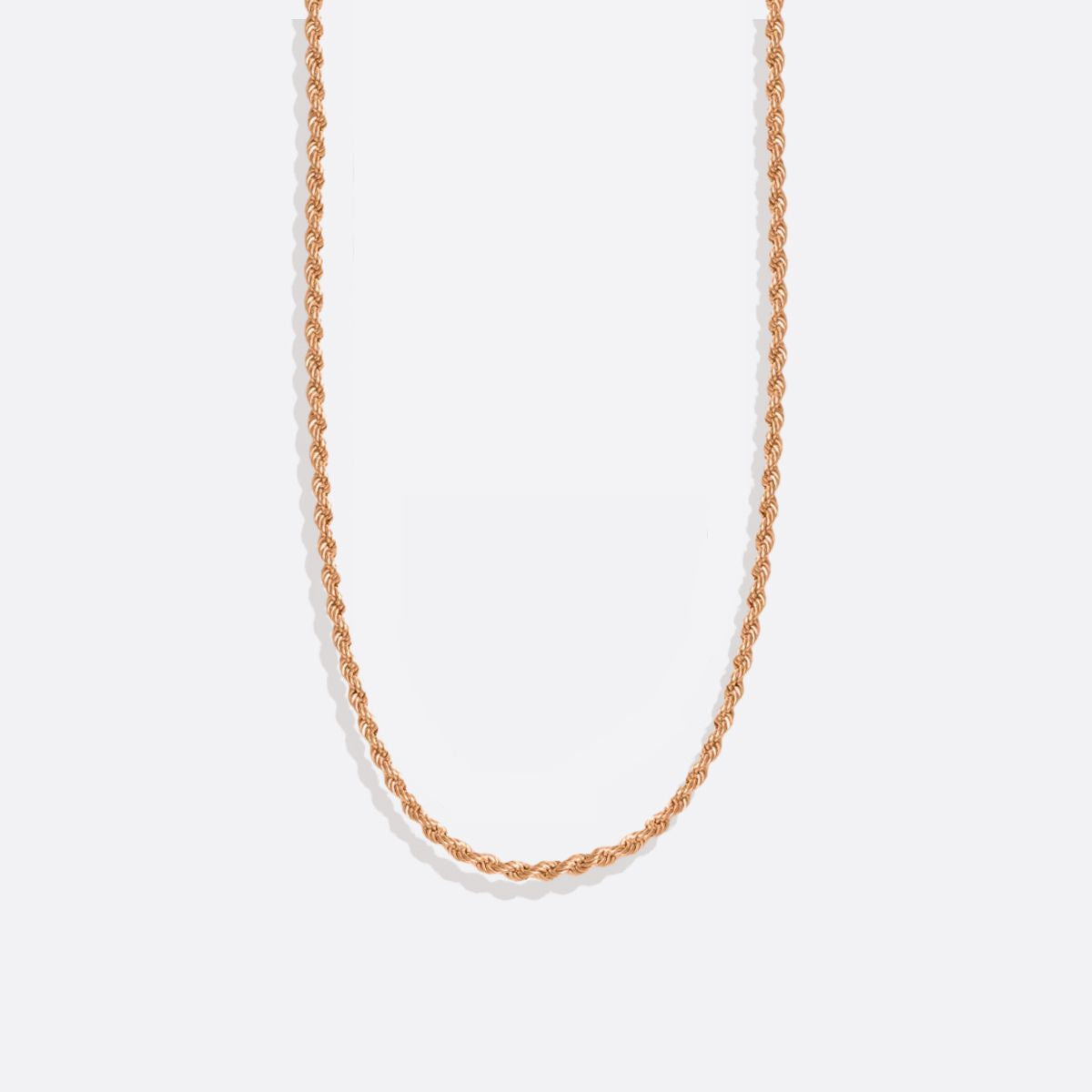 Rope + Paperclip Chain Set in rose gold tone