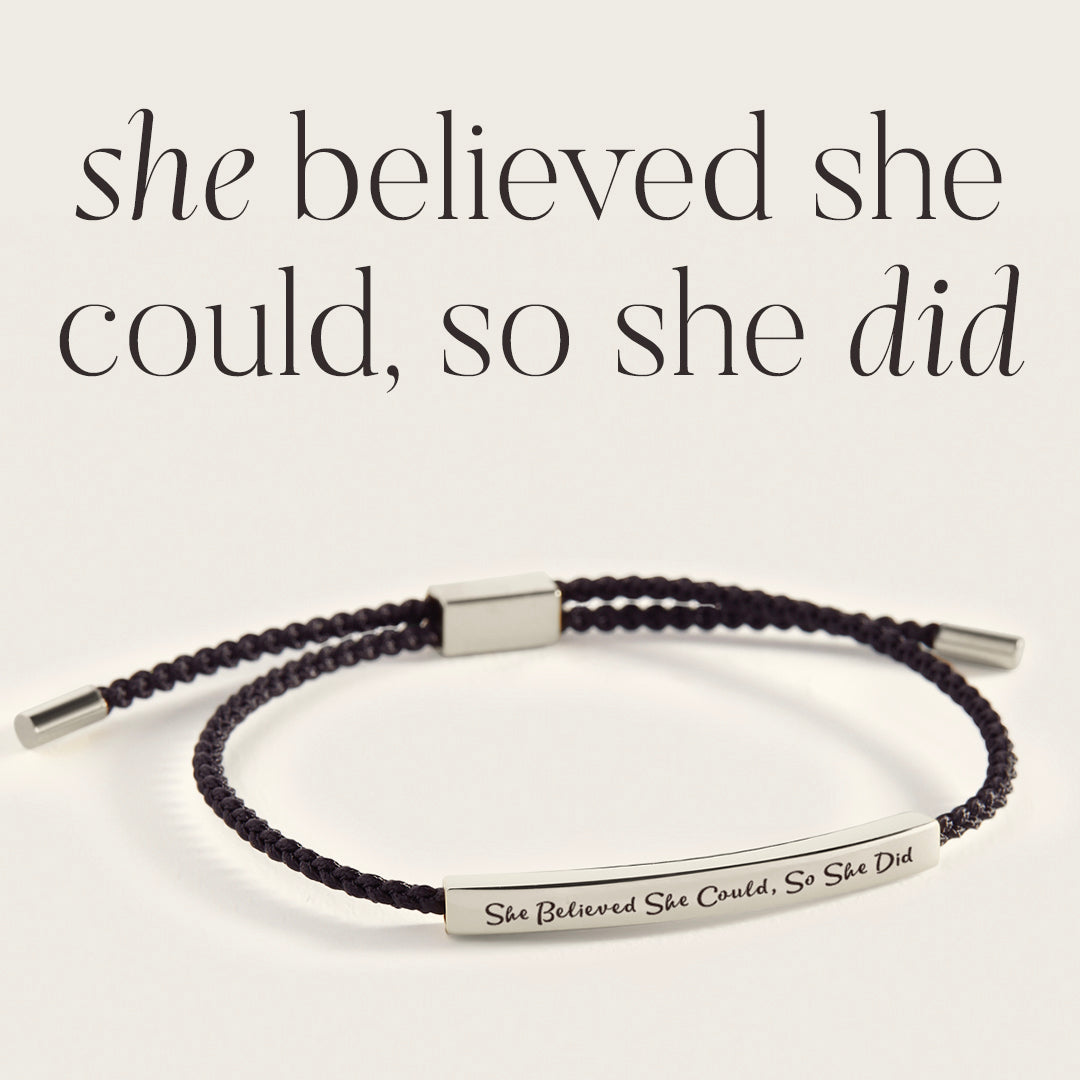 She Believed She Could, So She Did Inspire Bracelet in 925 Sterling Silver — Vanny Jewels