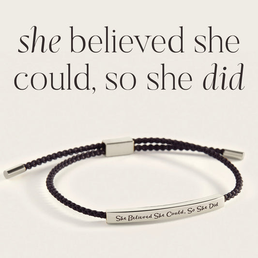 She Believed She Could, So She Did Inspire Bracelet in 925 Sterling Silver — Vanny Jewels