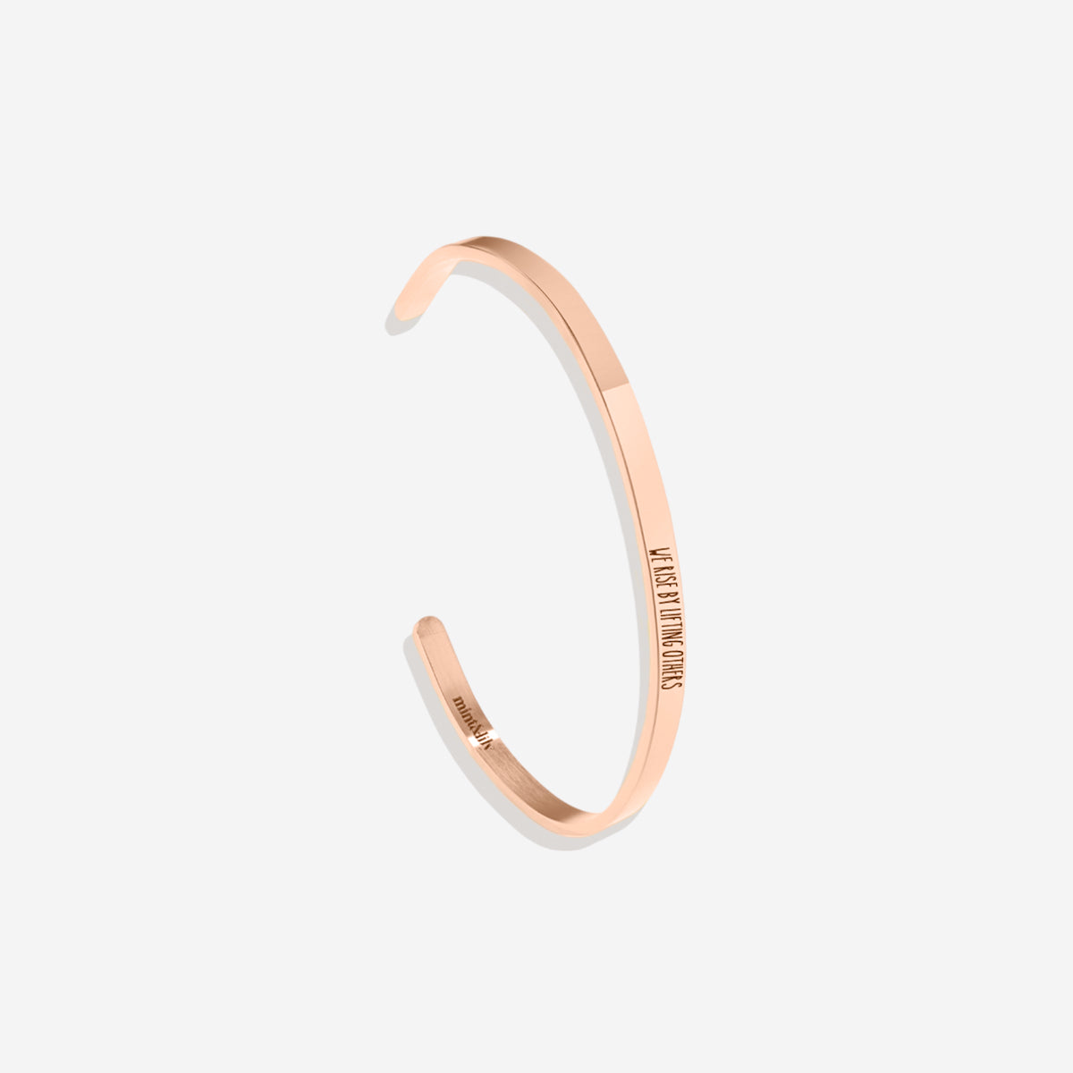 Personalized Thin Cuff Bracelet in rose gold tone