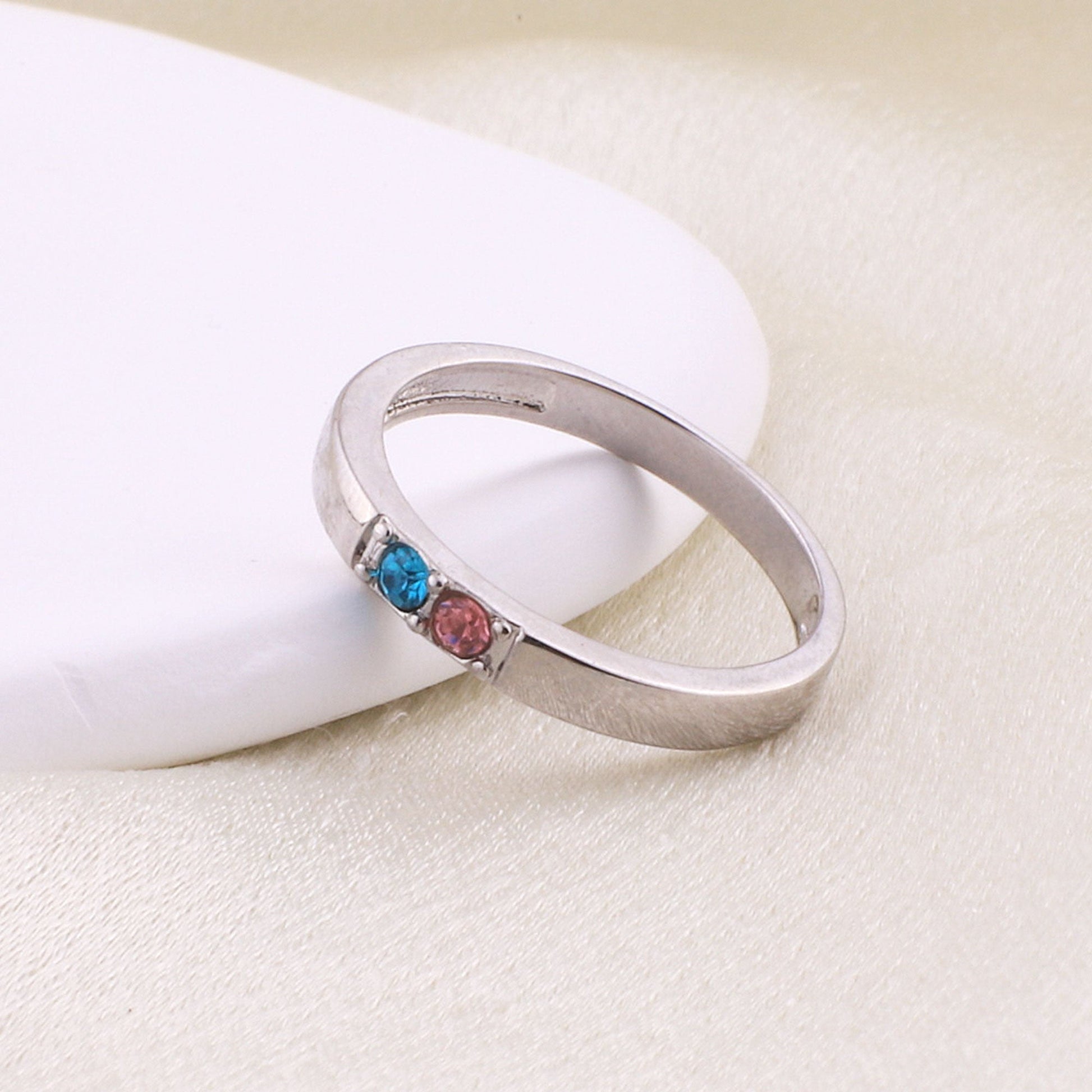 Stackable Birthstones Band Ring in 925 sterling silver