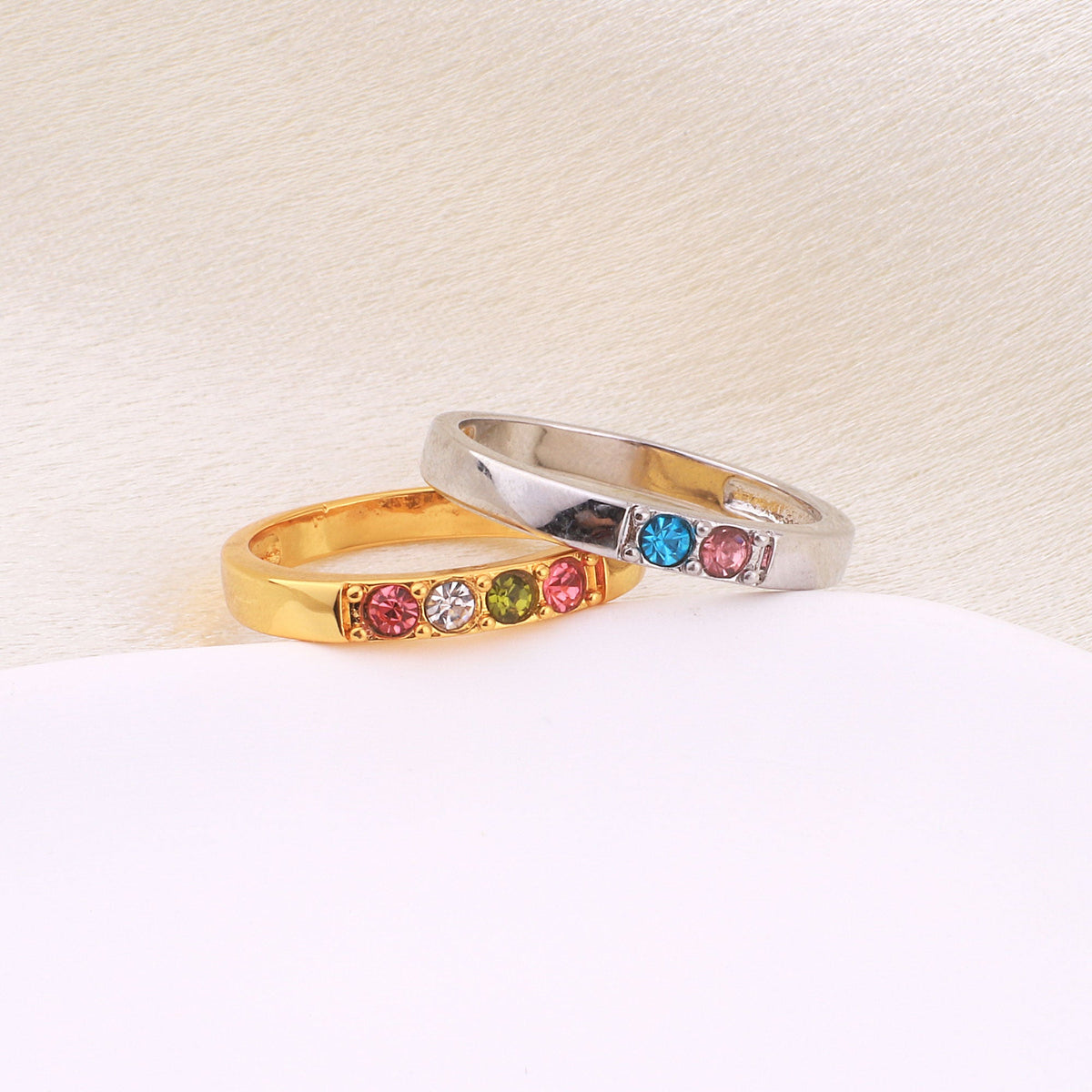 Stackable Birthstones Band Ring in 925 sterling silver