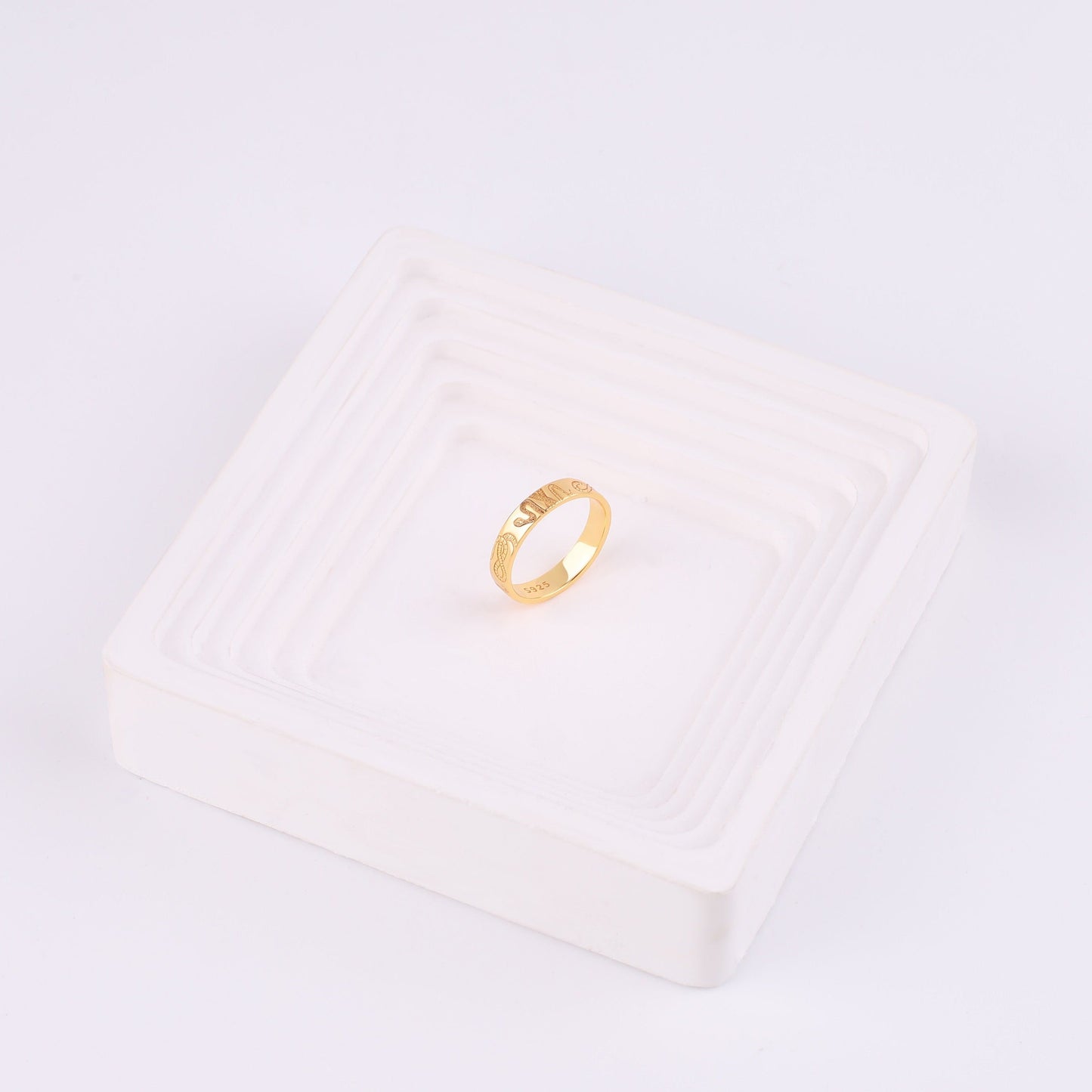 Stamped Snake Band in gold tone