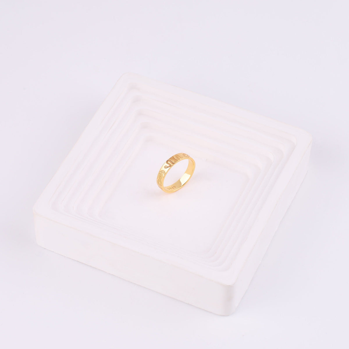Stamped Snake Band in gold tone