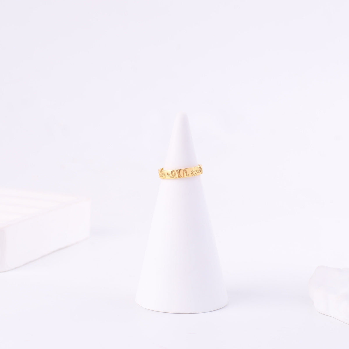 Stamped Snake Band in gold tone