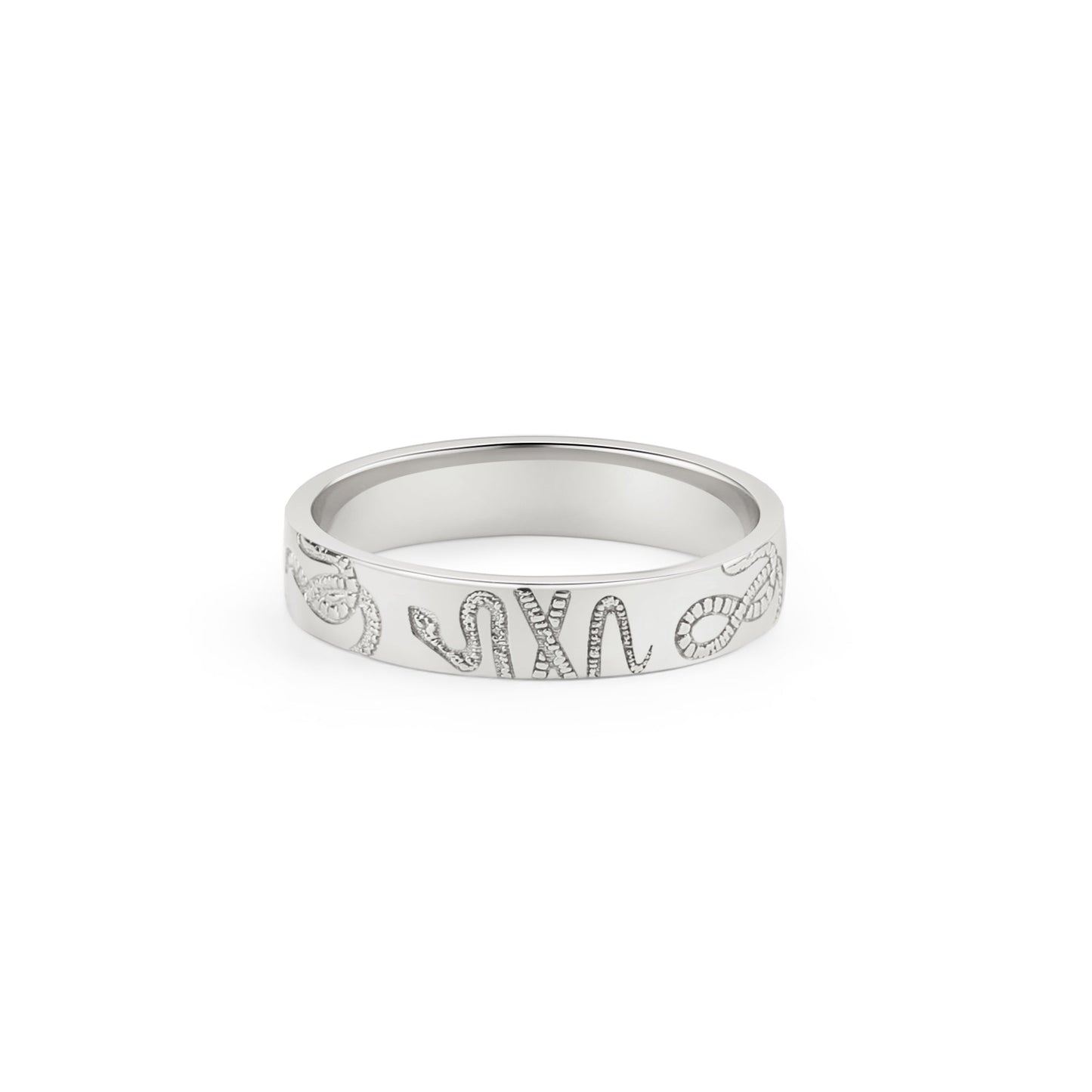 Stamped Snake Band in 925 sterling silver