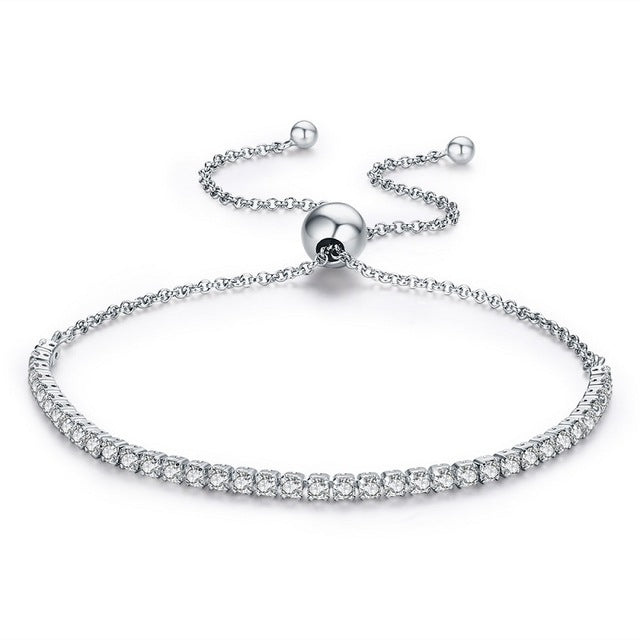 Thin Tennis Bracelet in 925 sterling silver