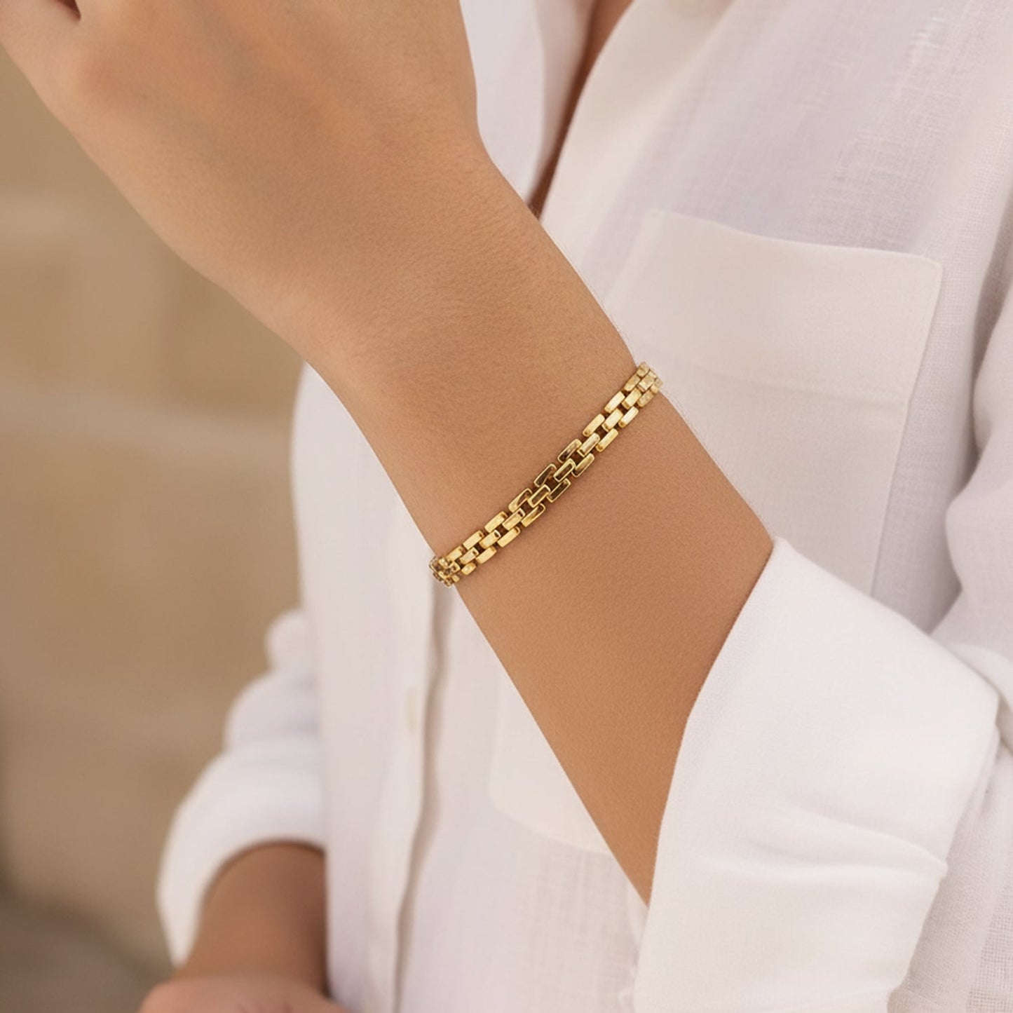 Bracciale a catena con orologio