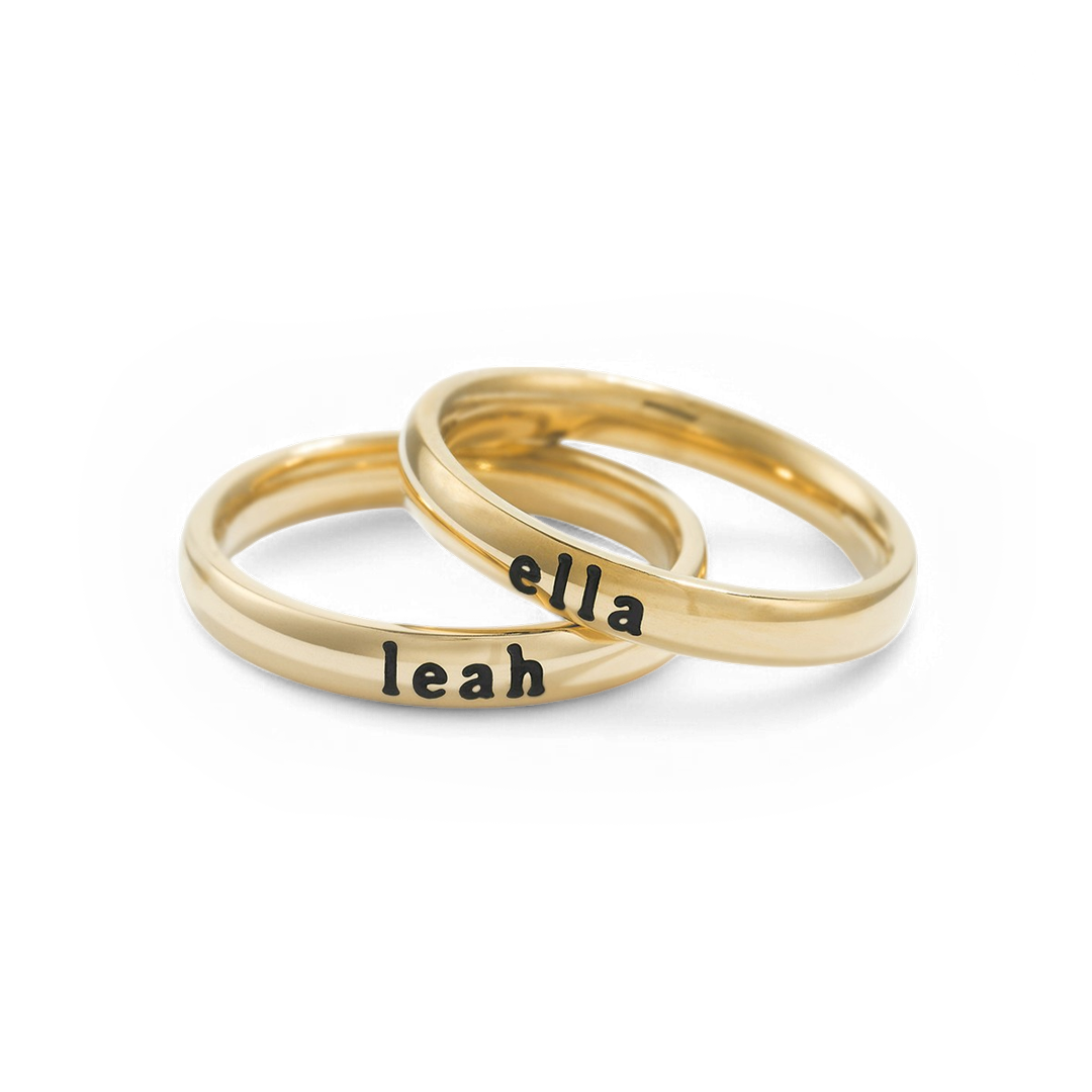 Tiny Stackable Name Ring — Vanny Jewels