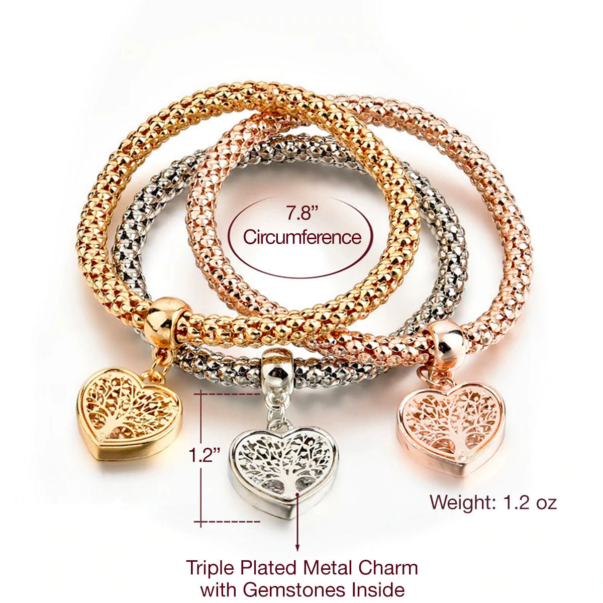 Albero della Vita - Bracciale con ciondolo a cuore in edizione limitata