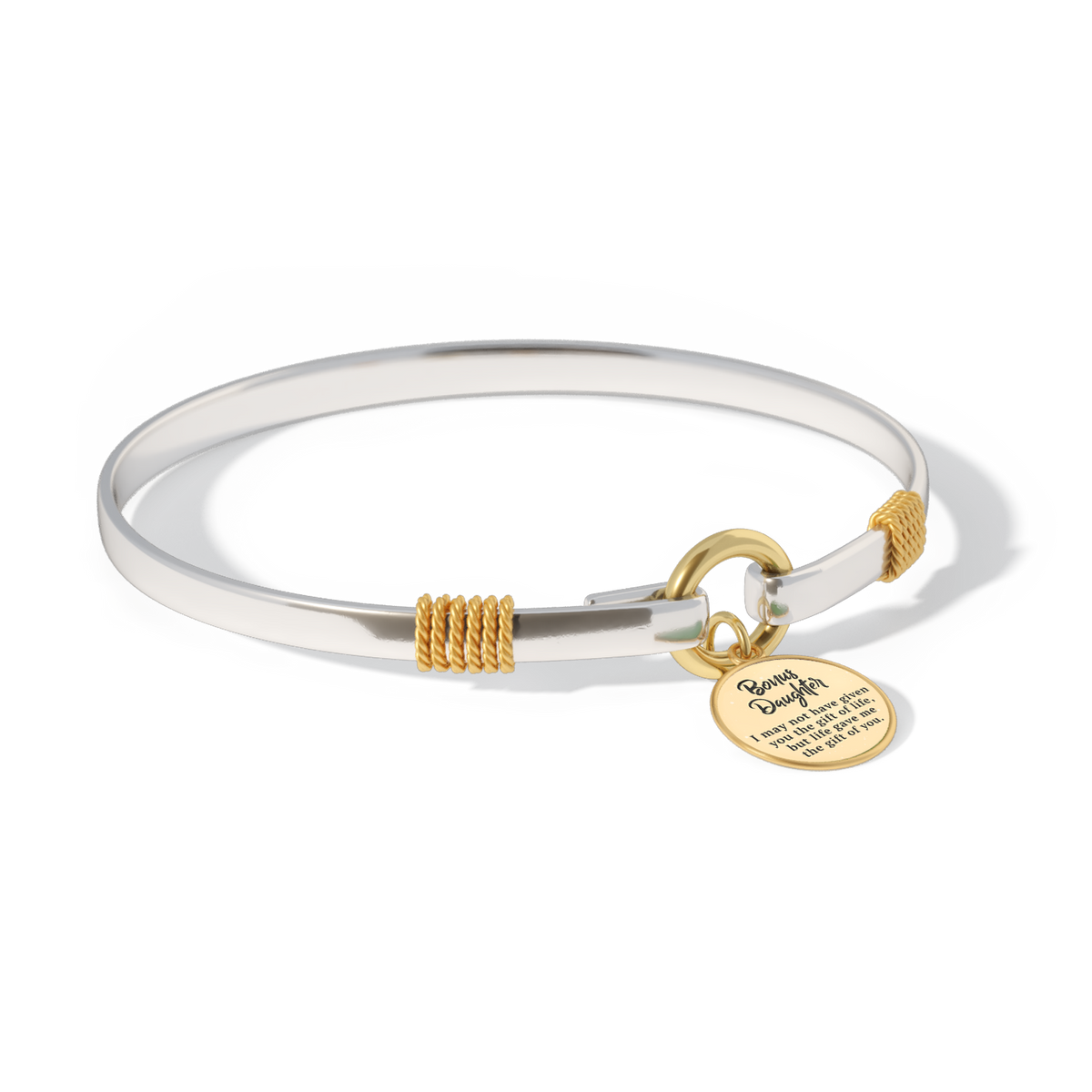 Stieftochter - Zweifarbiges personalisiertes Charm-Armband