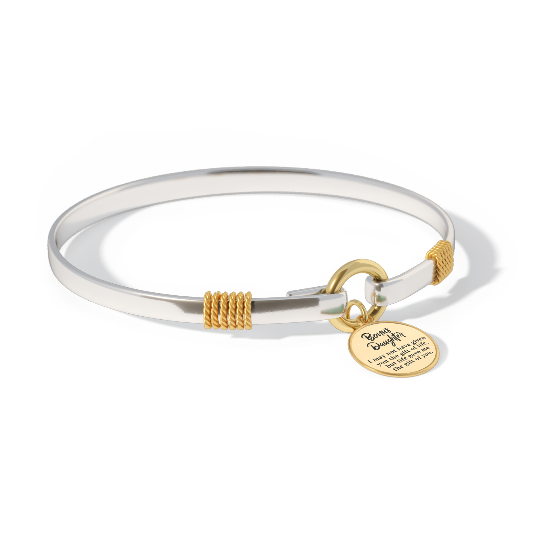 Stieftochter - Zweifarbiges personalisiertes Charm-Armband
