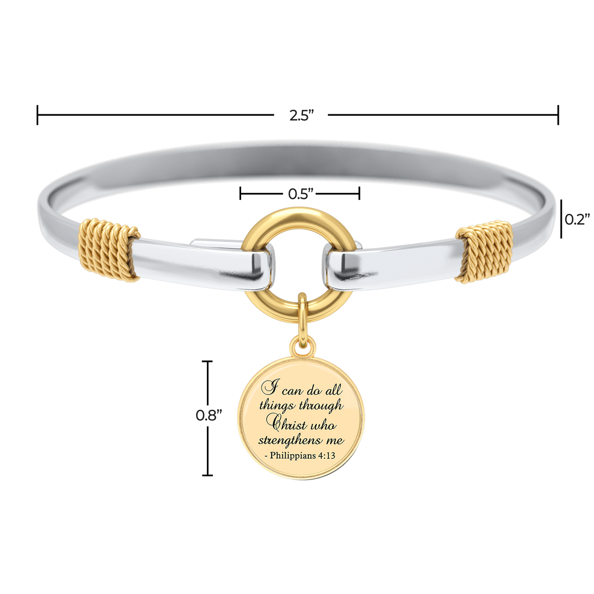 All Things Through Christ - Two-Tone Custom Charm Bracelet