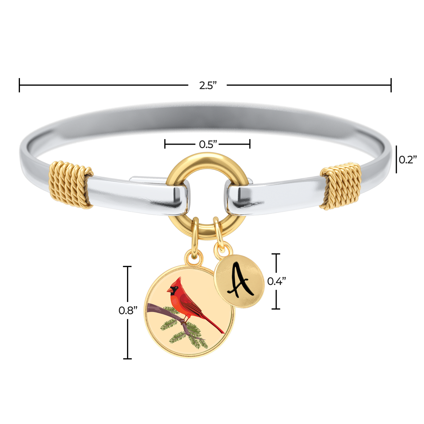 Cardinale - Bracciale Personalizzato con Ciondoli Bicolore