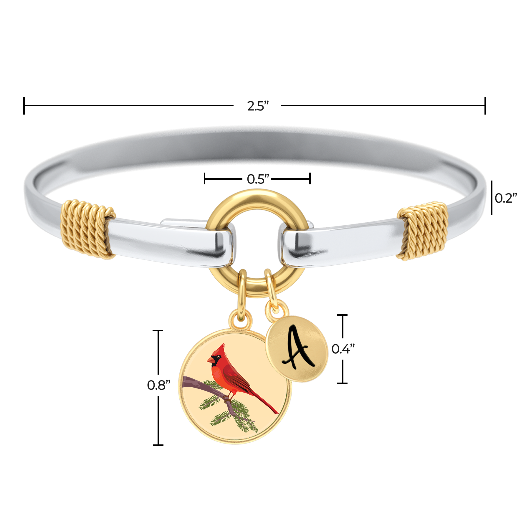 Cardinale - Bracciale Personalizzato con Ciondoli Bicolore