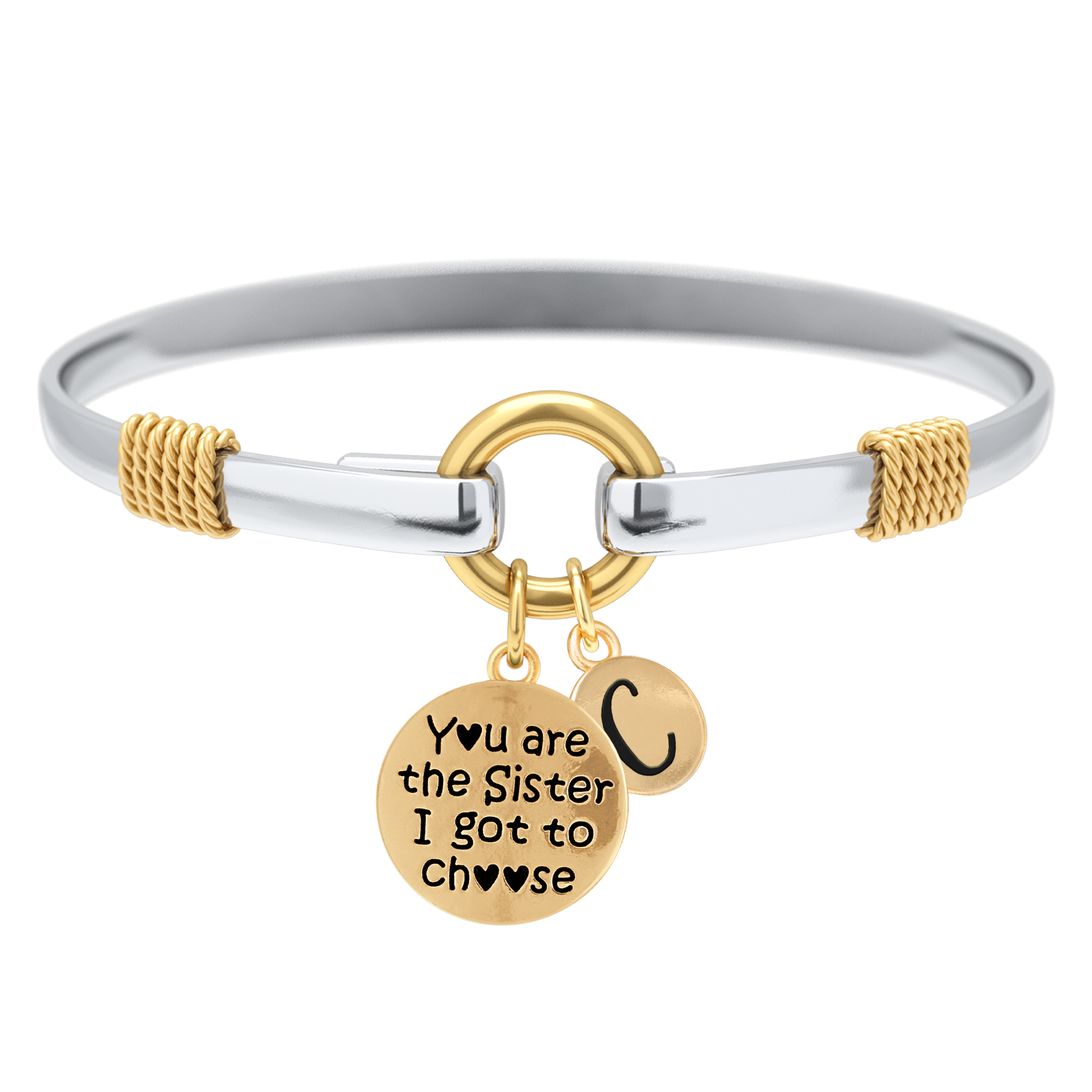 Sister I Got To Choose - Two-Tone Custom Charm Bracelet