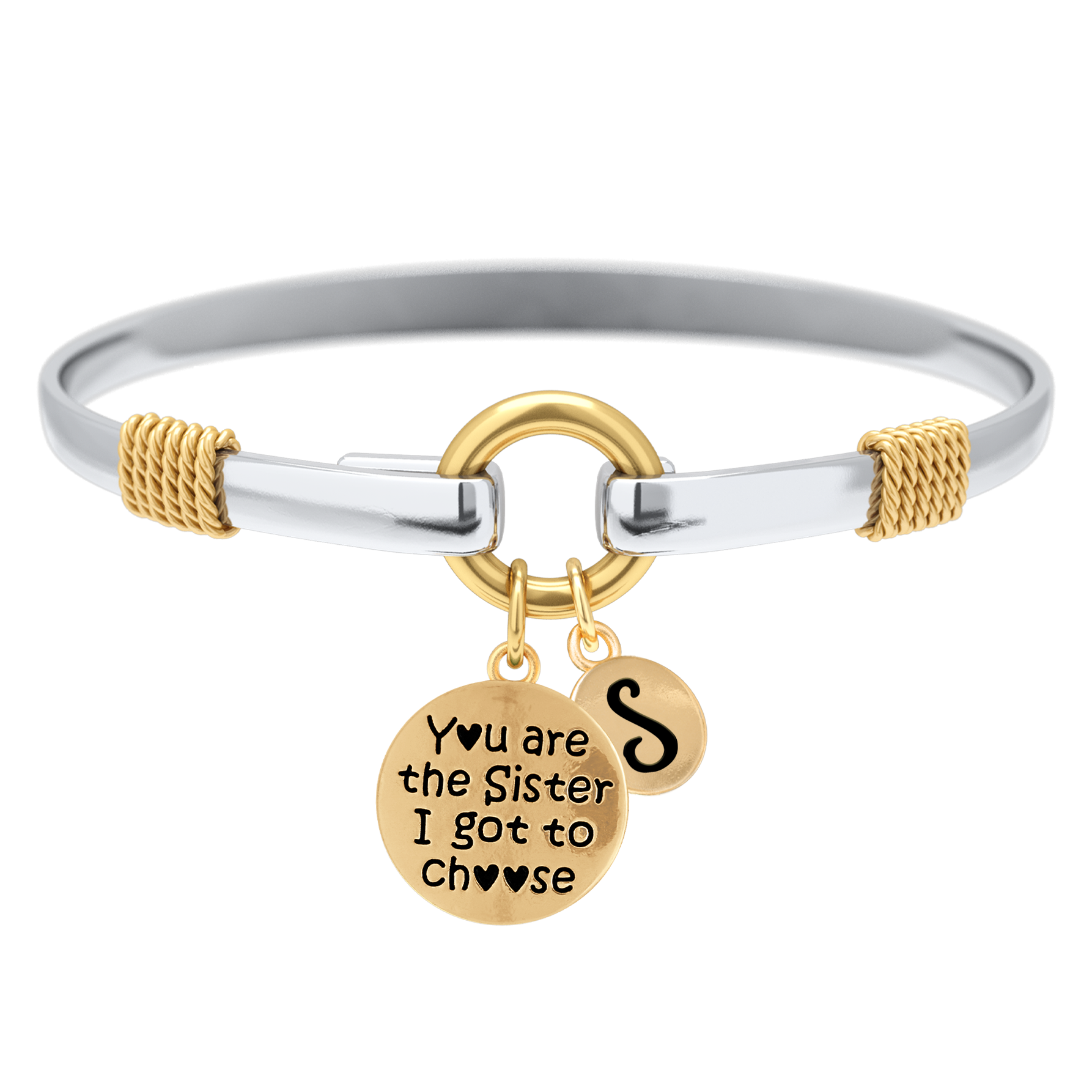 Sister I Got To Choose - Two-Tone Custom Charm Bracelet