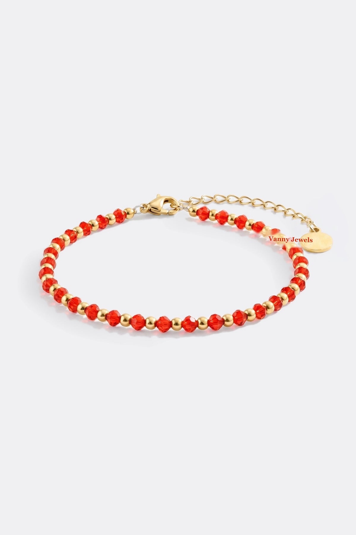 Birthstone and Gold Bead Bracelet