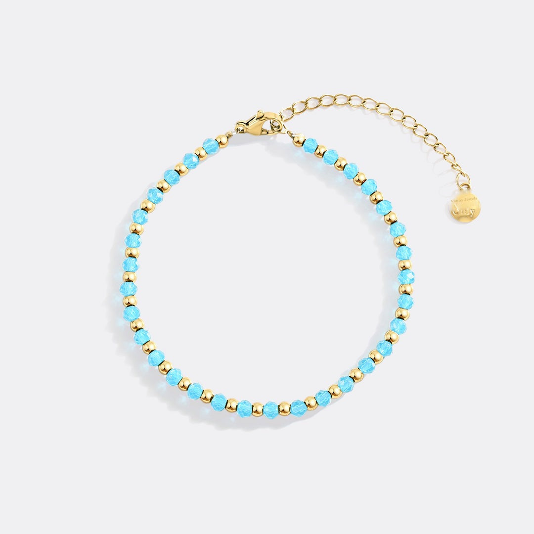 Birthstone and Gold Bead Bracelet