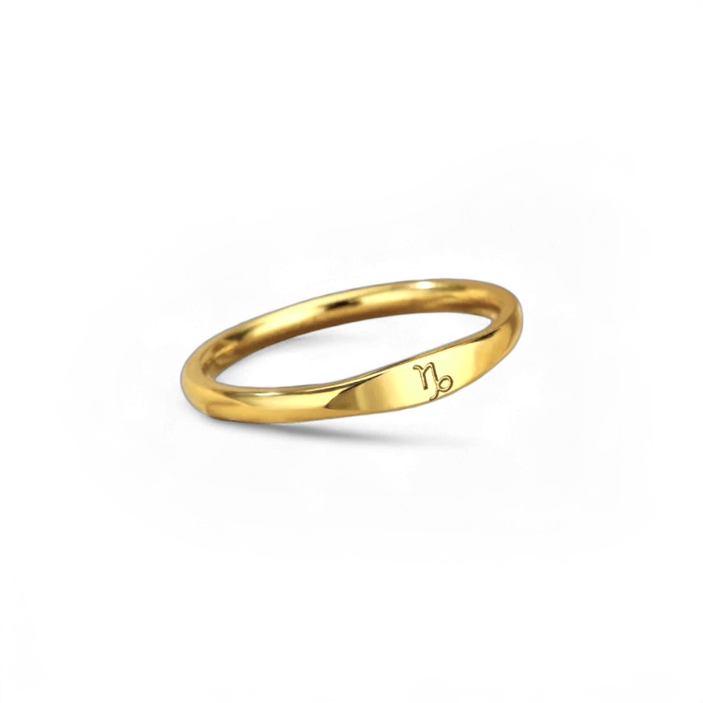 Minimalist Zodiac Stacking Band ring — Vanny Jewels