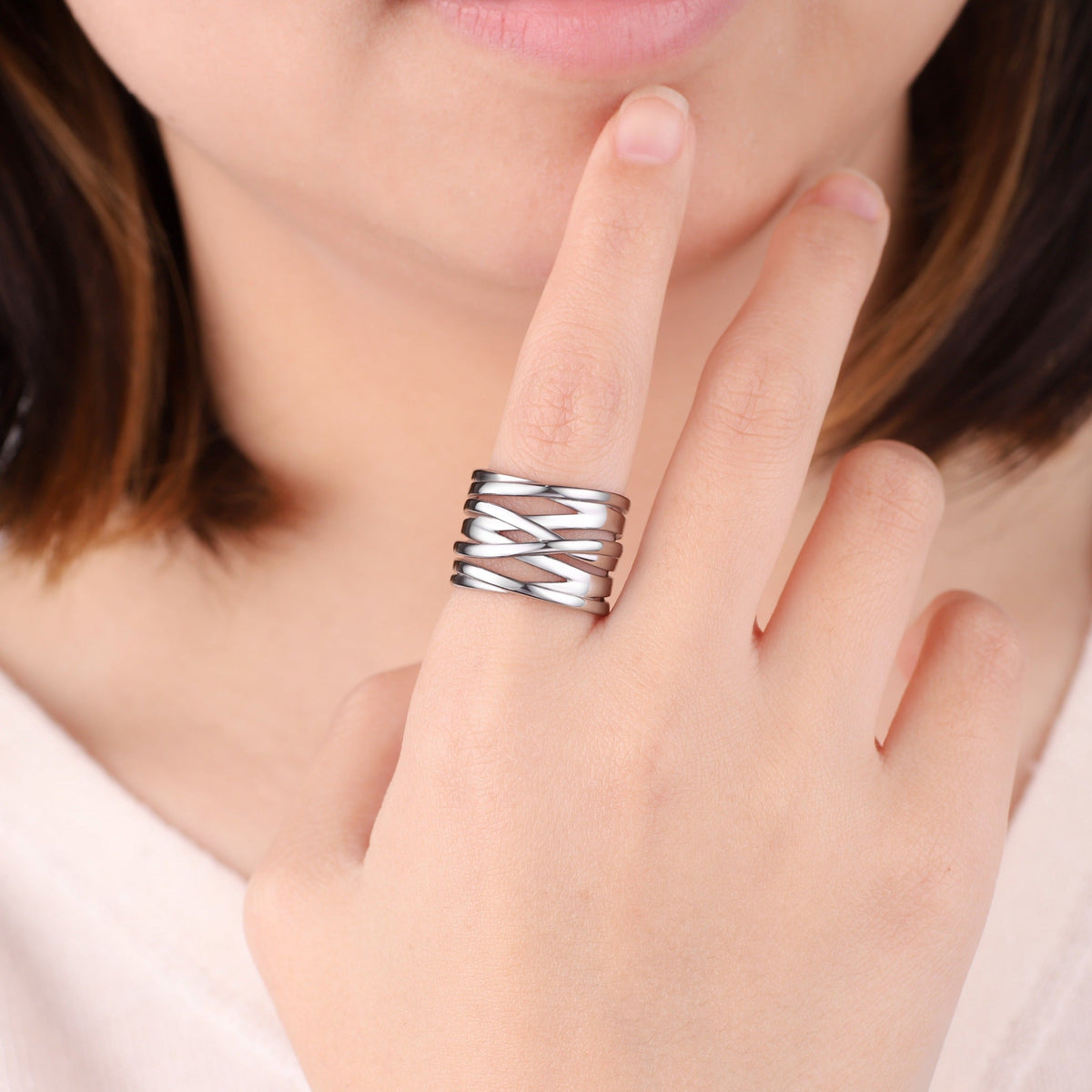 Wire Wrap Statement Ring in 925 sterling silver