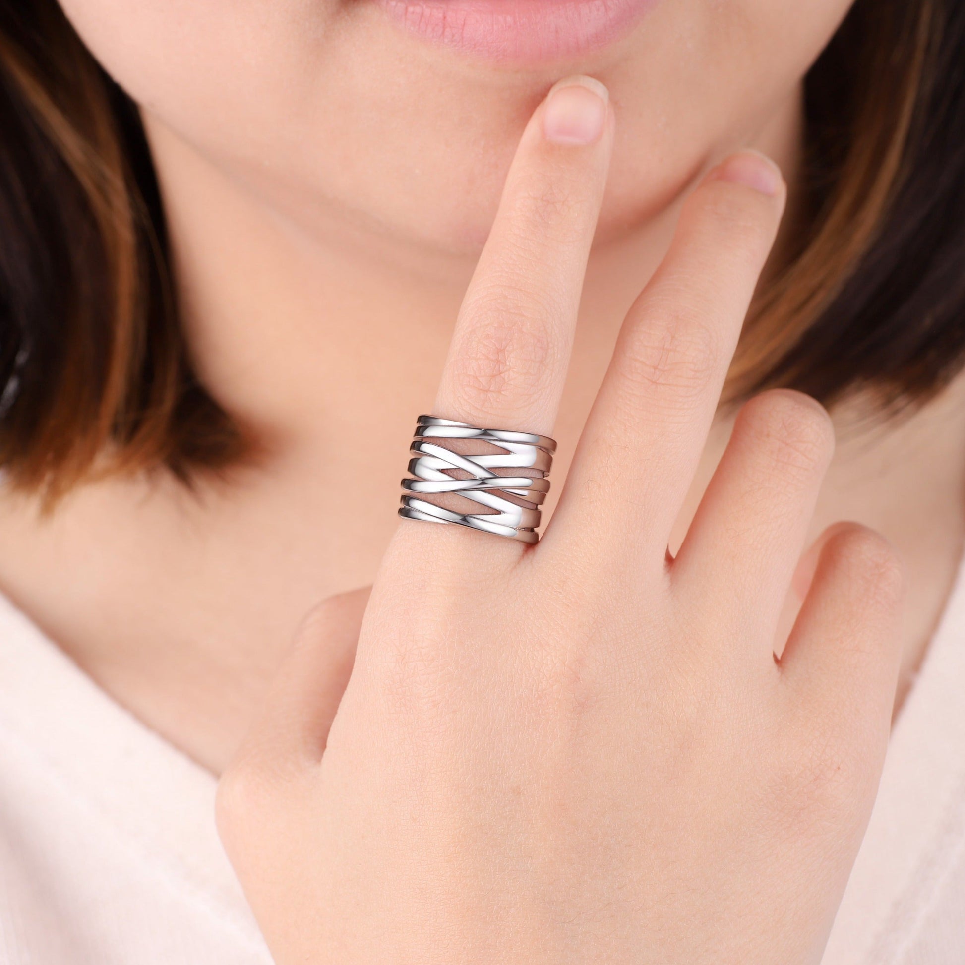 Wire Wrap Statement Ring in 925 sterling silver
