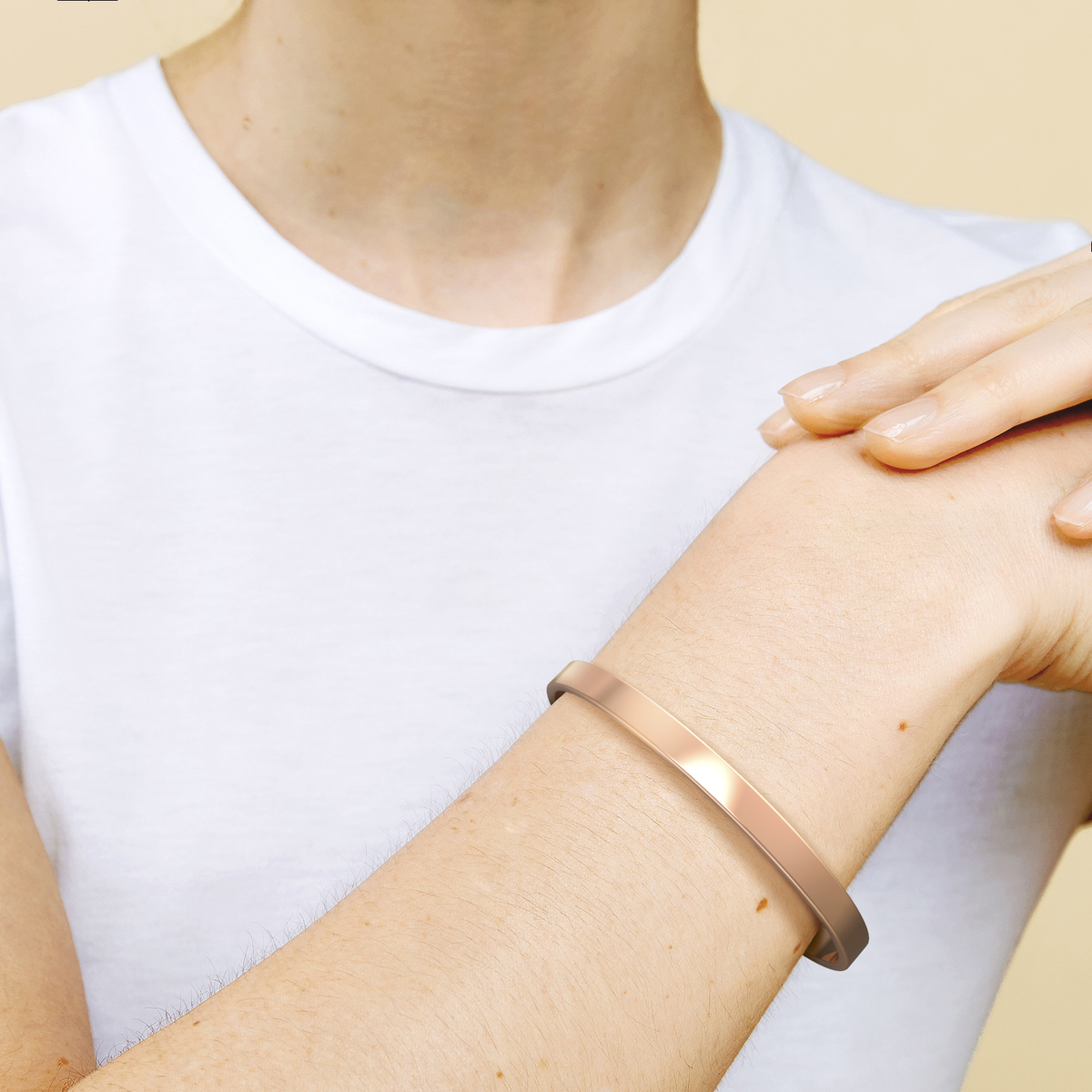 Mama Bear & Her Baby Bears Engraved Cuff Bracelet in rose gold tone