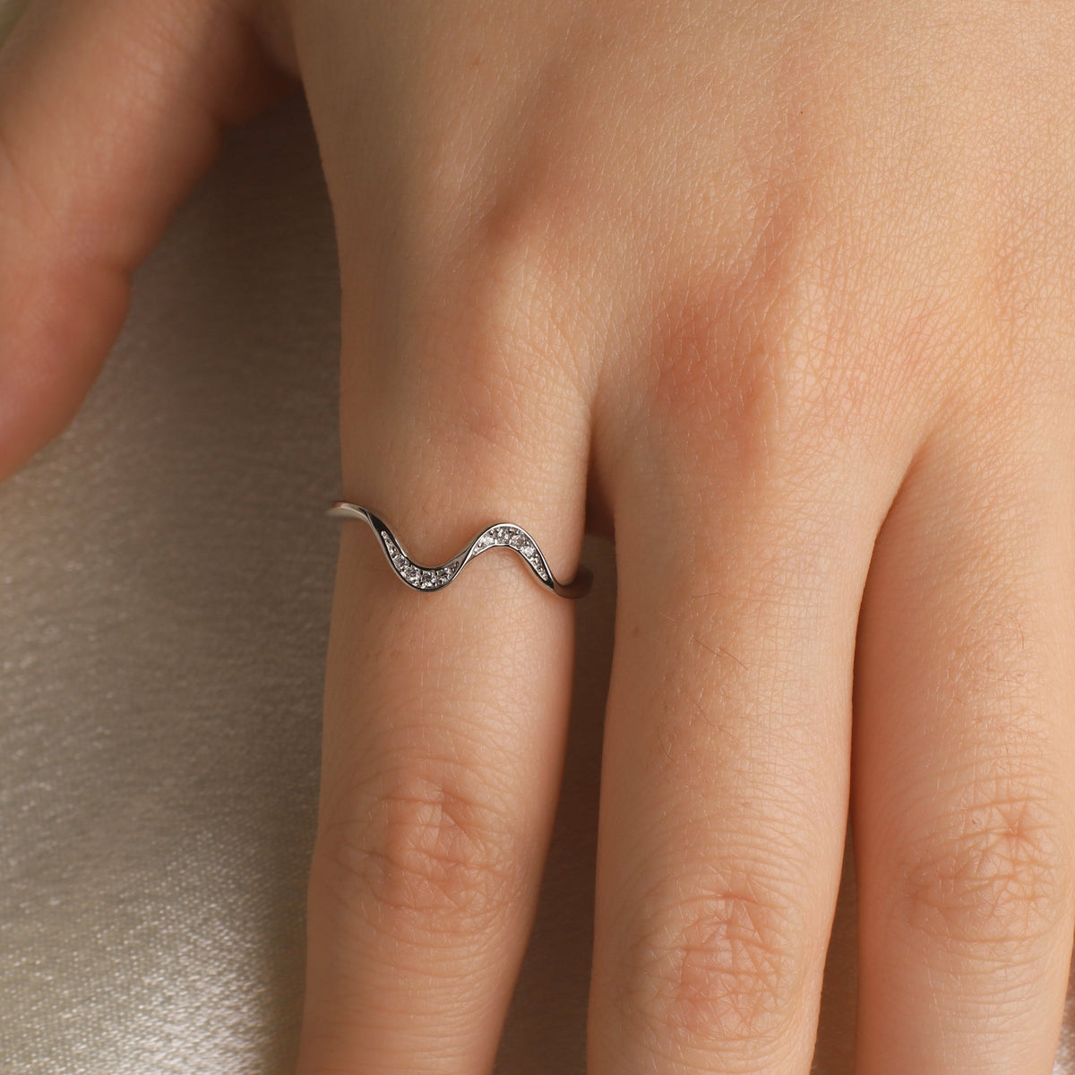 You've Weathered Countless Storms Dainty Wave Ring