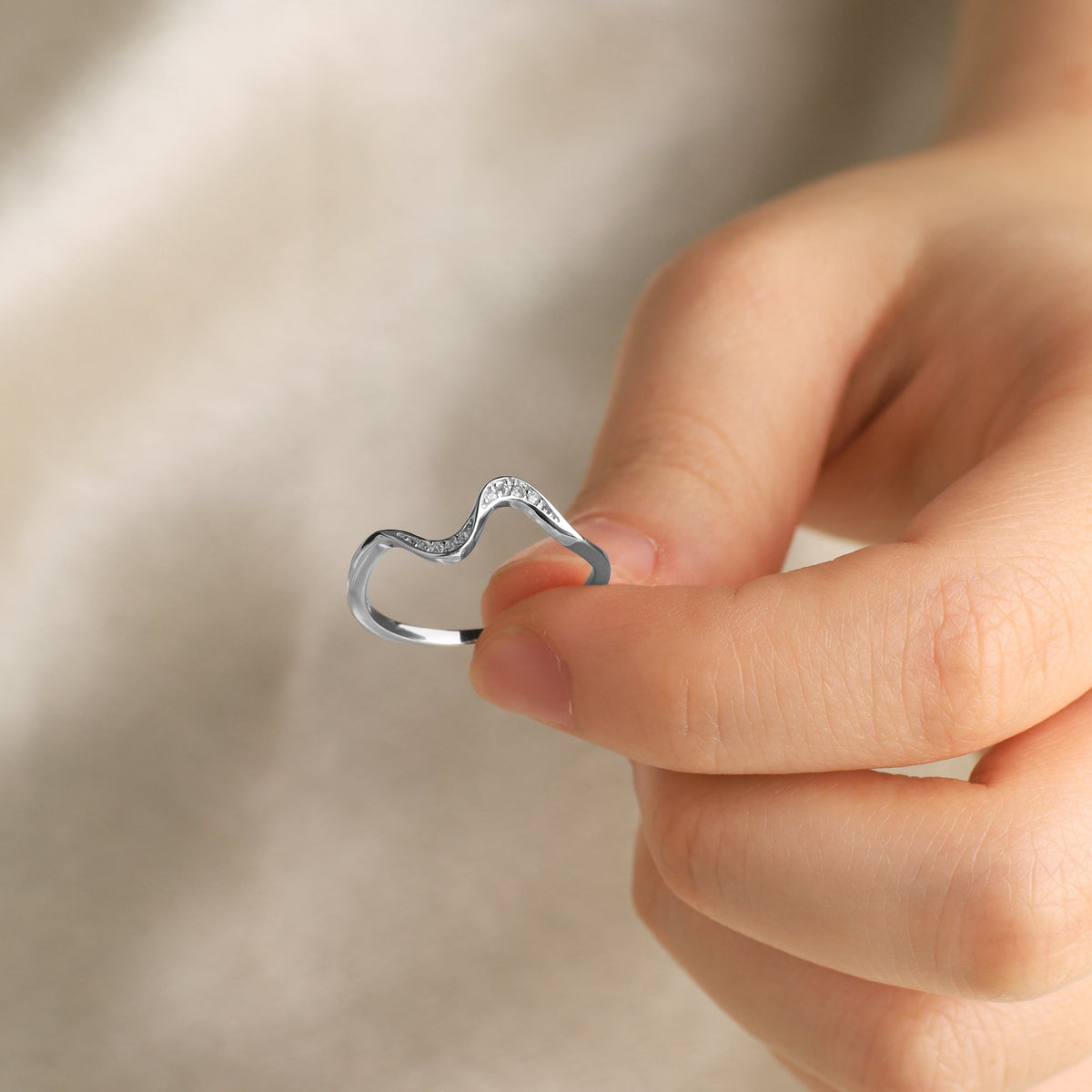 You've Weathered Countless Storms Dainty Wave Ring