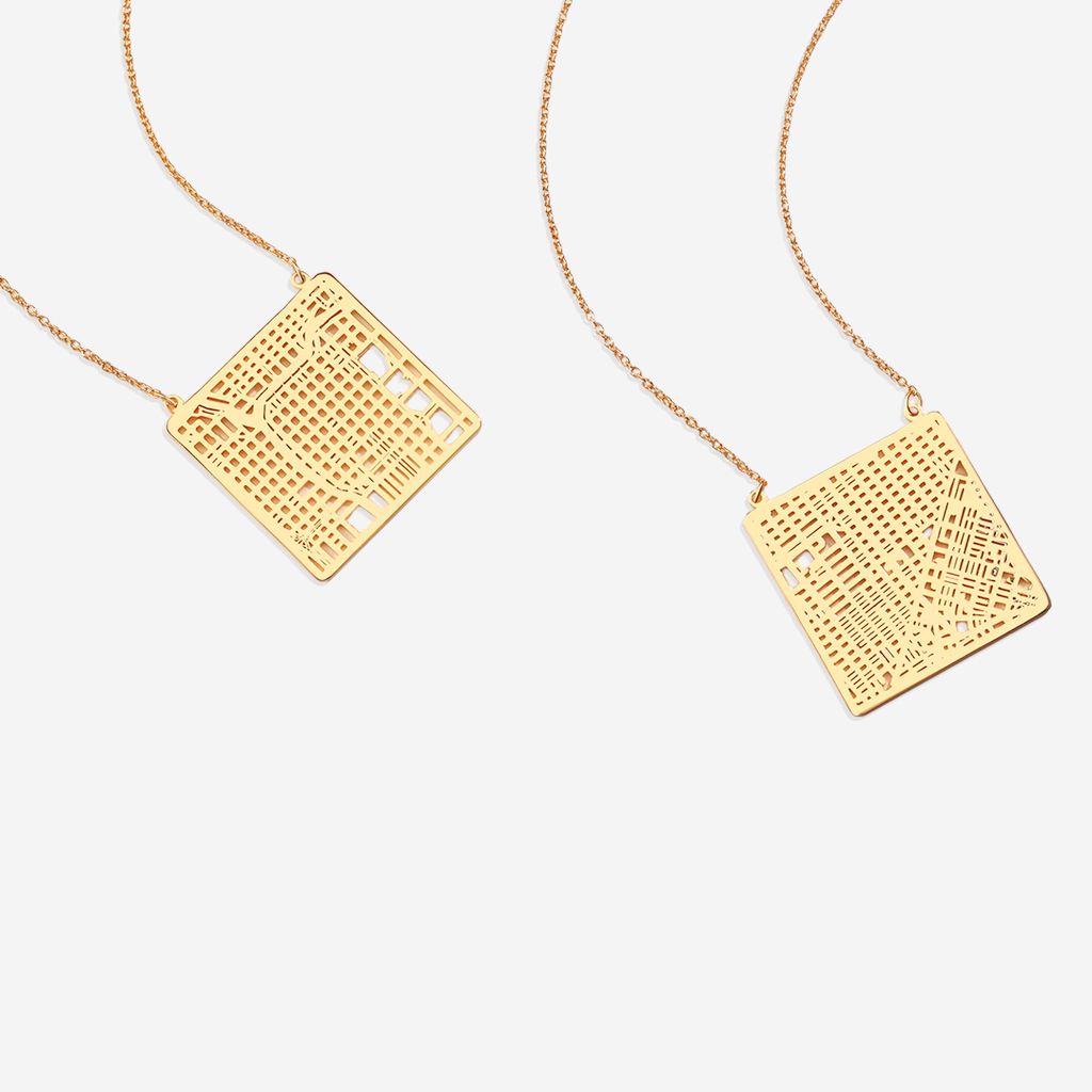 Custom Map Pendant Necklace
